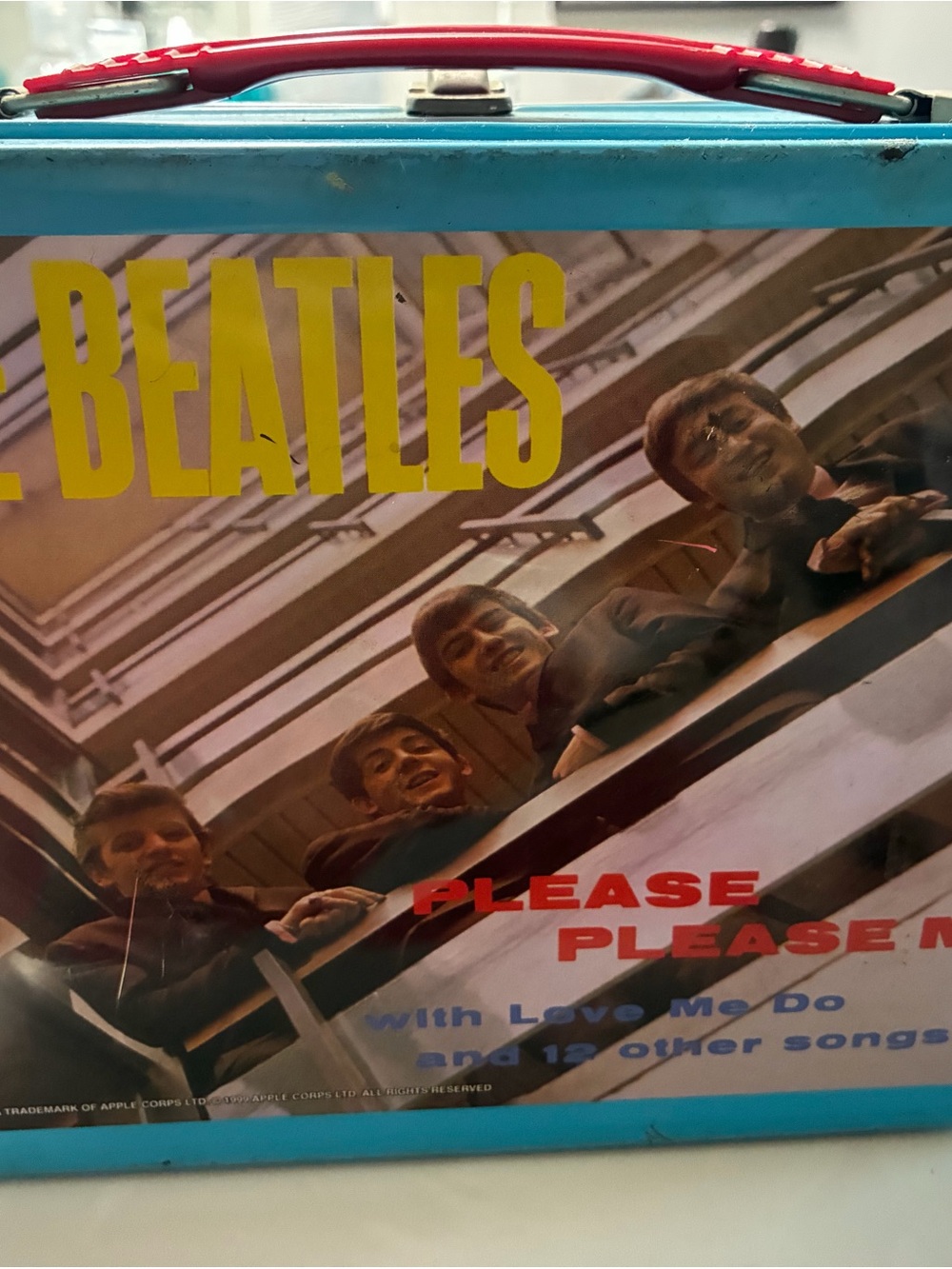 The Beatles Themed Blue Metal Lunchbox